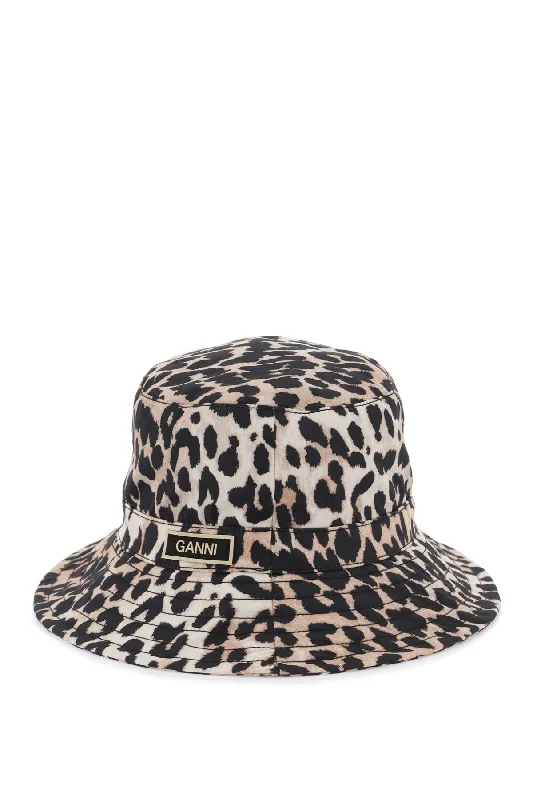 White Bucket Hat for Clean -animal print bucket hat