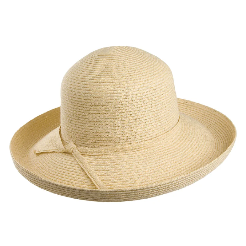 Casual straw bucket hat for women with comfortable design for all-day wear -sur la tête Womens Traveller Packable Sun Hat - Natural