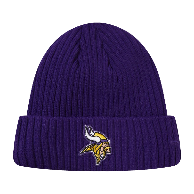 Premium snapback cap with embroidered artwork -NFL MINNESOTA VIKINGS CLASSIC CORE UNISEX BEANIE (PURPLE)