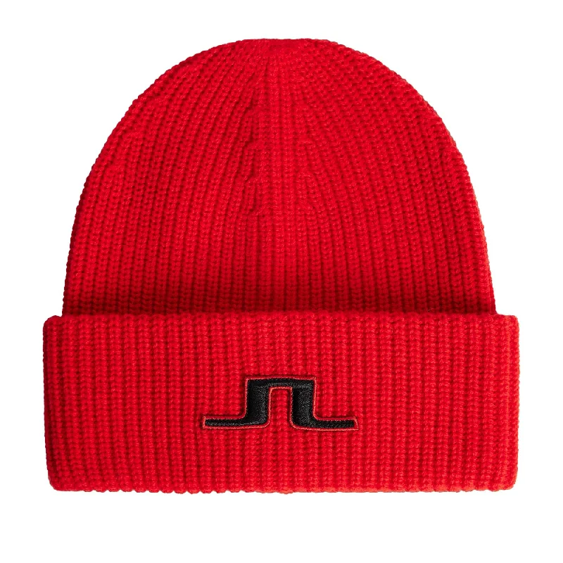 Graphic trucker cap for playful fashion flair -Bute Beanie Fiery Red - AW23