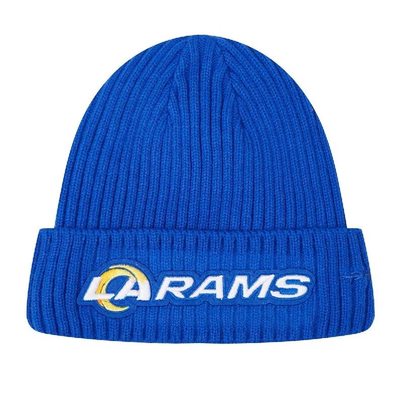 Classic black cap for versatile outfit pairing -NFL LOS ANGELES RAMS CLASSIC CORE UNISEX BEANIE (ROYAL BLUE)