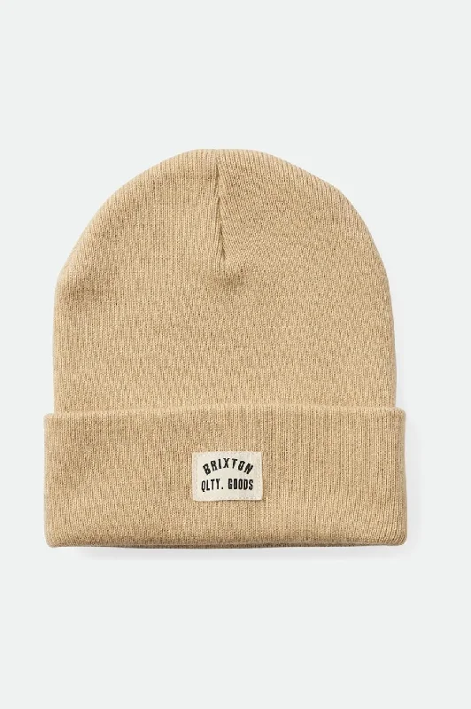 Denim cap with faded wash texture -Woodburn Watch Cap Beanie - Biscotti