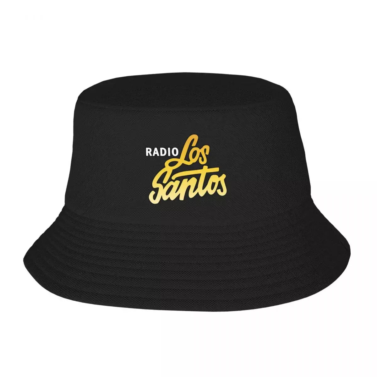 Nylon Bucket Hat for Travel -Radio Los Santos Black Bucket Hat