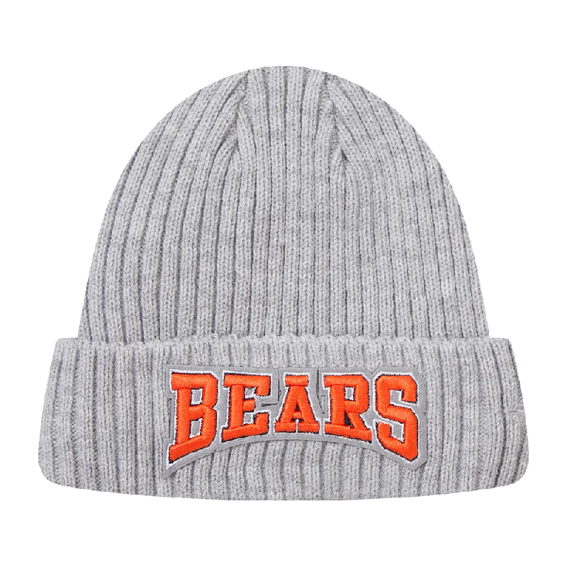 Camo trucker cap for outdoor adventure style -NFL CHICAGO BEARS CREST EMBLEM UNISEX BEANIE (GRAY)