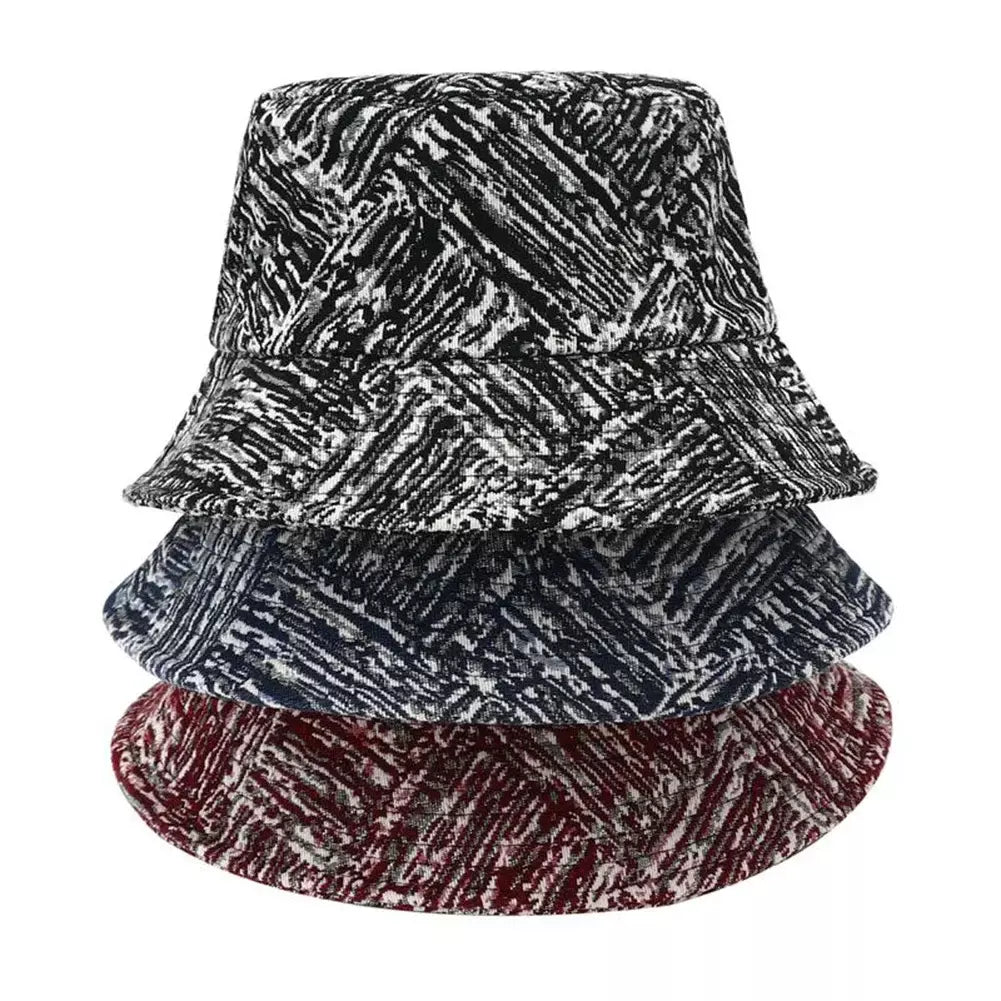 Camping Bucket Hat for Woods -Cezanne Vintage Striped Bucket Hat