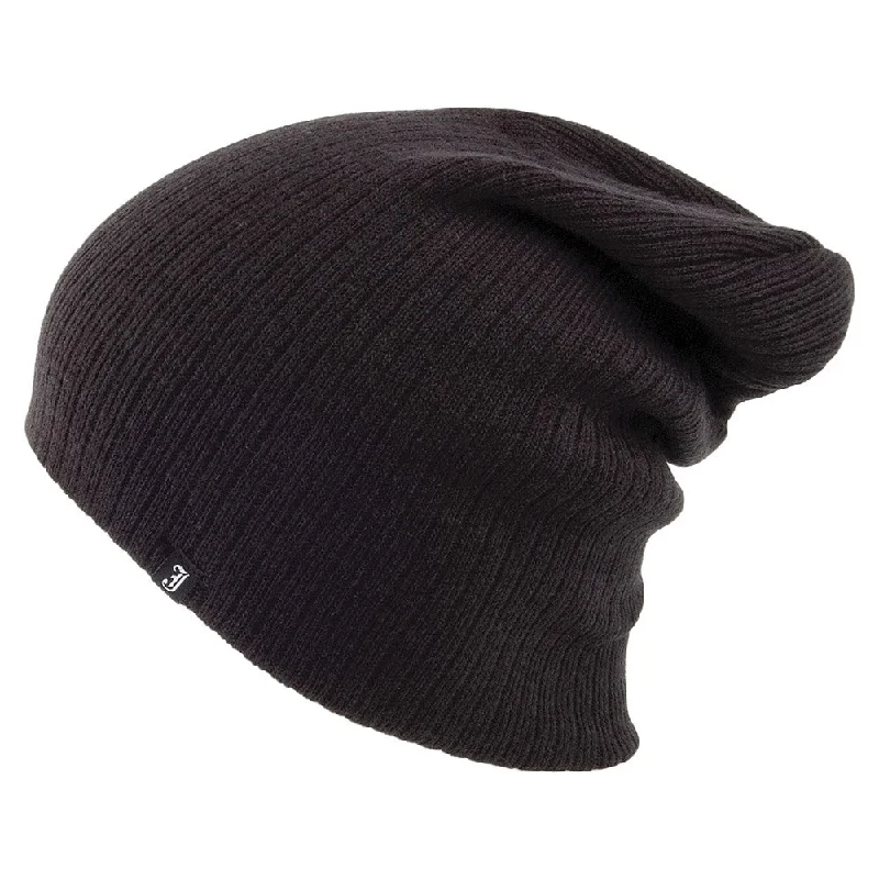 Bright red cap for standout team spirit -Jaxon & James Oversized Ribknit Beanie Hat - Black