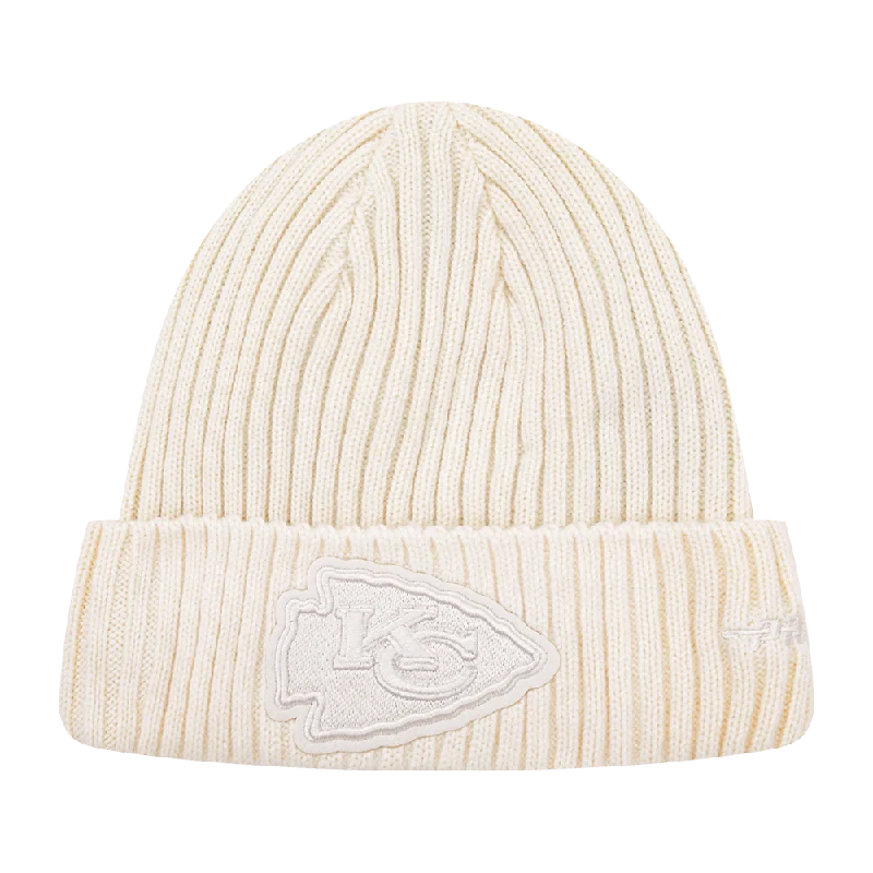 Adjustable snapback cap for easy fit tweaks -NFL KANSAS CITY CHIEFS NEUTRAL UNISEX BEANIE (EGGSHELL)