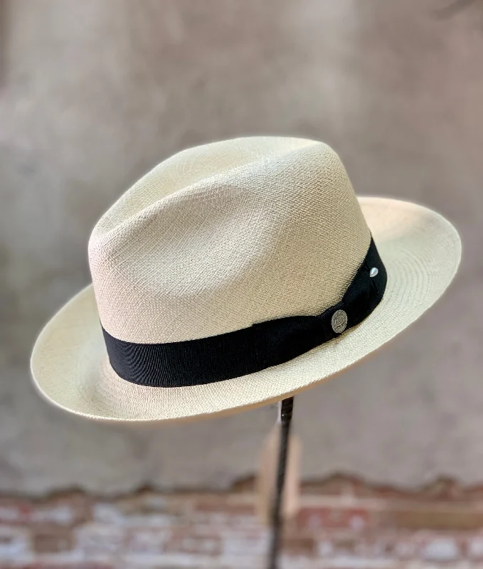 Rugged felt hat for tough trail adventures -Stetson Venino Panama Straw Fedora Hat