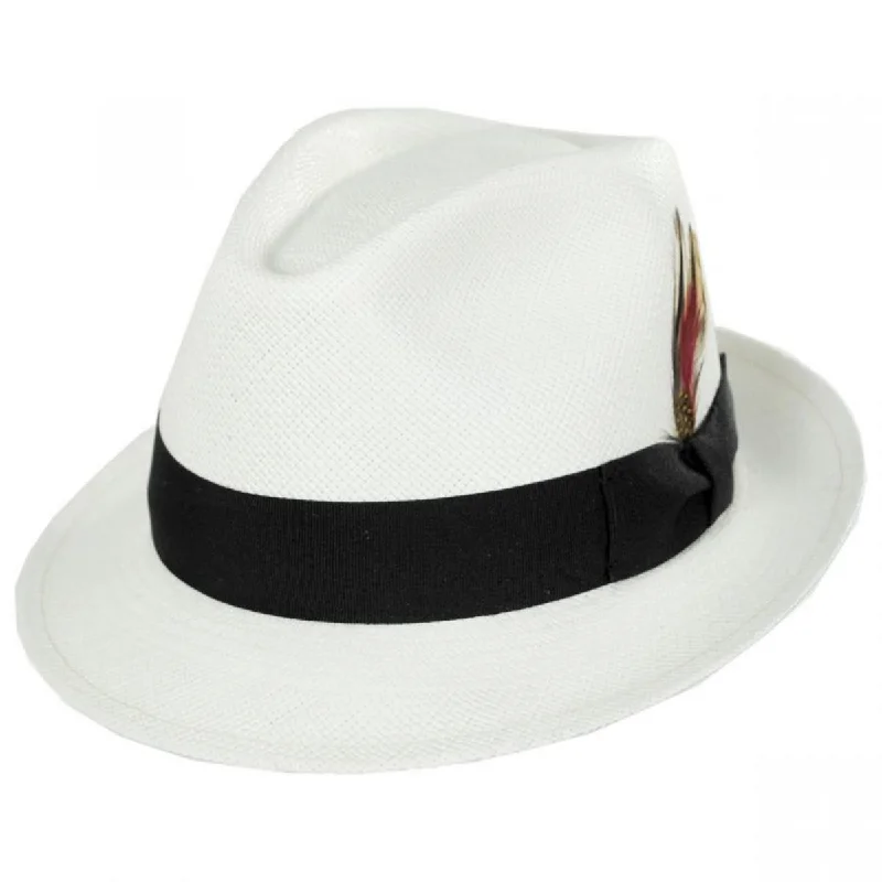 Elegant wool felt hat for dressy occasions -Skip Panama Straw Fedora Hat