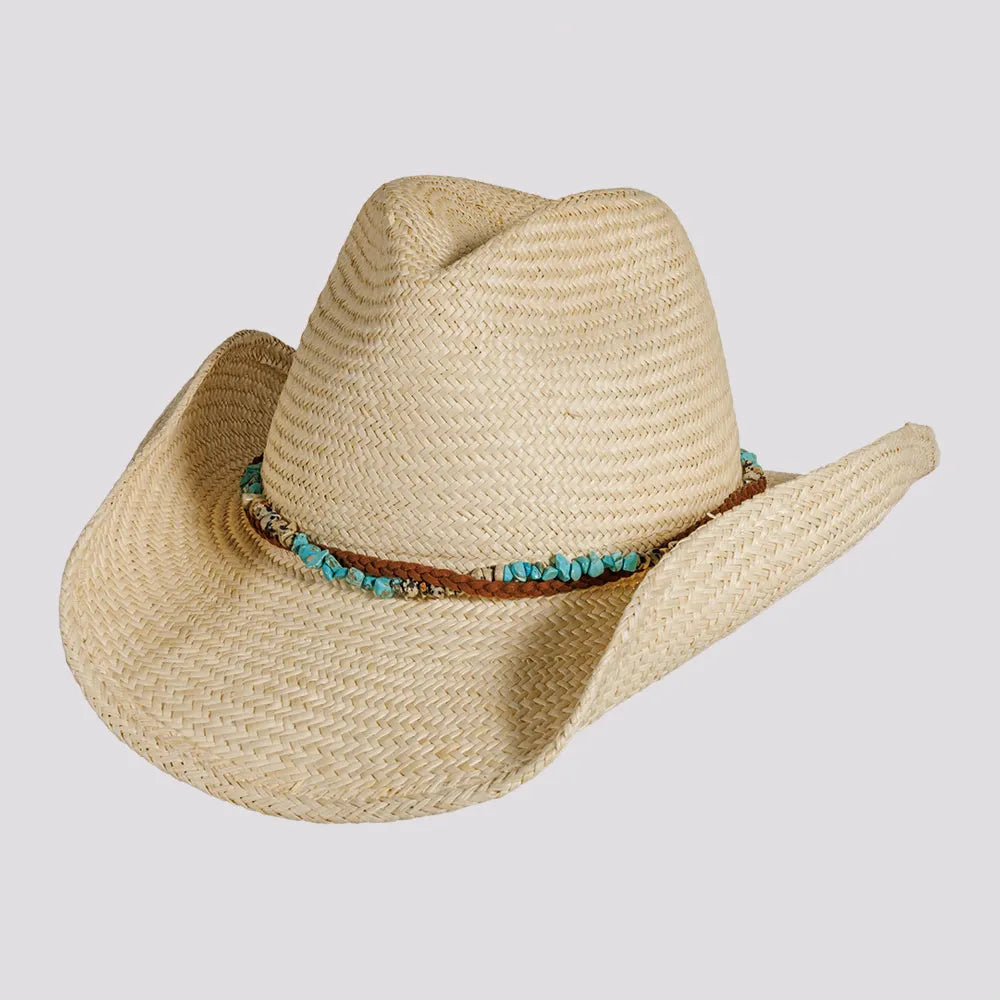 Comfortable straw fedora for women with breathable weave and easy fit -Destin | Womens Western Straw Cowgirl Hat