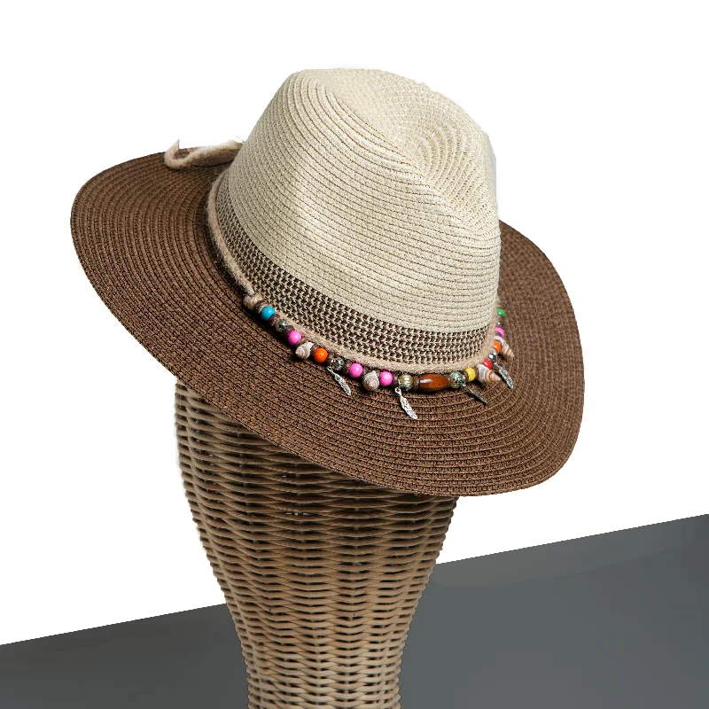 Stylish straw sun hat for women with a decorative bow for added elegance -Chokore Coastal Summer Straw Hat (Brown)