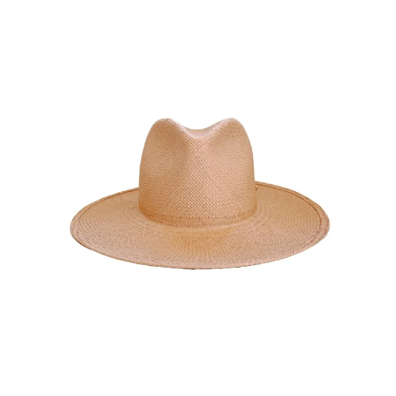 Light brown straw sun hat for women with delicate design and bohemian style -Panama Collection