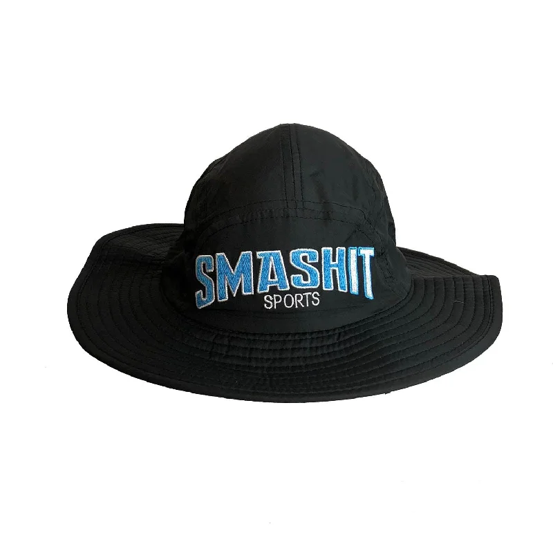 Sequined Bucket Hat for Sparkle -Smash It Sports Bucket Hat - Black Hat/ Smash It Sports Text/Carolina/White