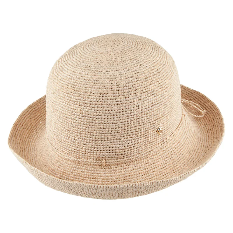 Retro-inspired straw fedora for men with vintage design and timeless elegance -Helen Kaminski Hats Provence 8 Raffia Straw Packable Sun Hat - Natural