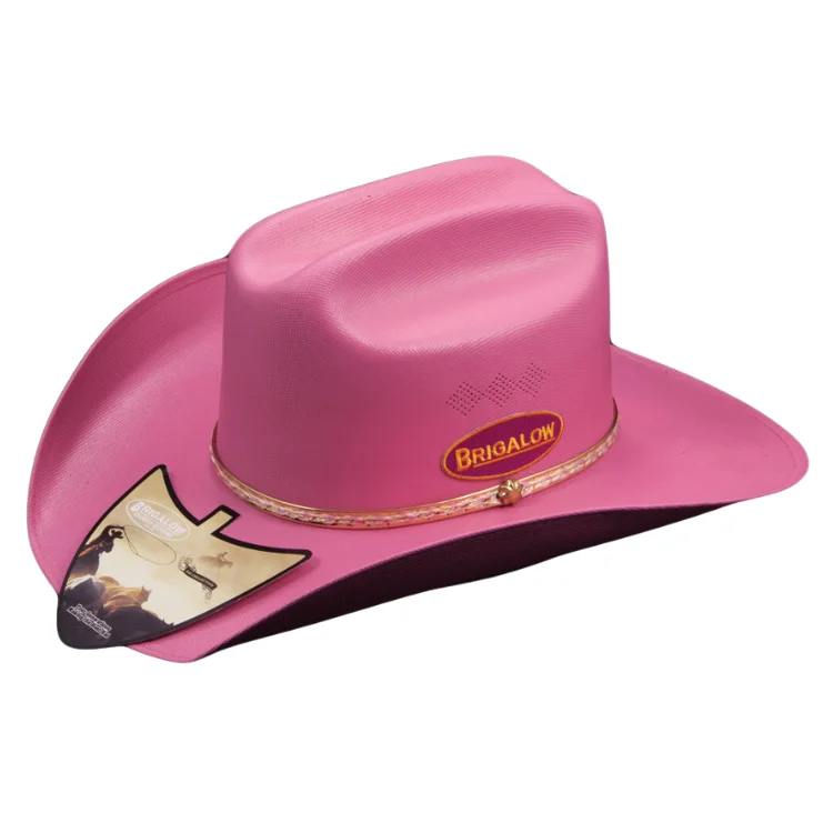 Affordable black felt hat for daily wear -Brigalow Adults Coloured Straw Cheyenne Hat - Mid Pink