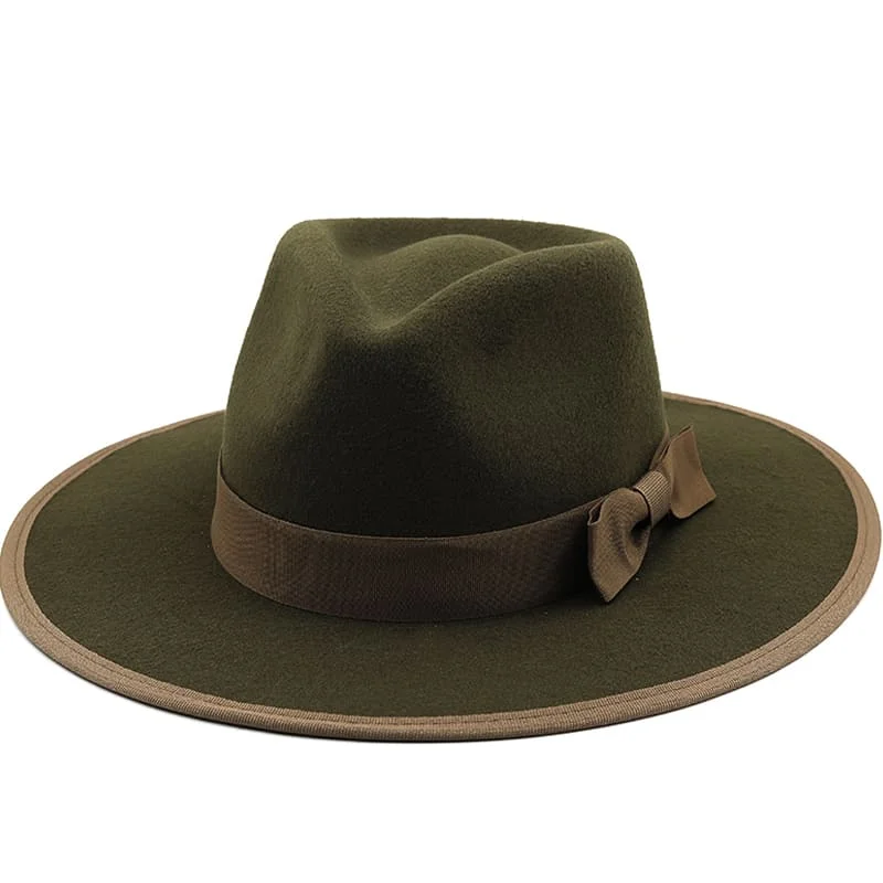 Breathable felt hat for all-day comfort -Marinello Ribbon Wool Fedora Hat