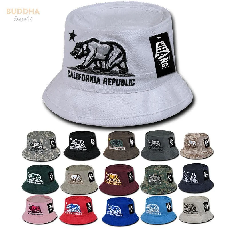 Blue Bucket Hat for Classic -1 Dozen California Bear Bucket Hat Hats Caps Cap Unconstructed Wholesale Lots