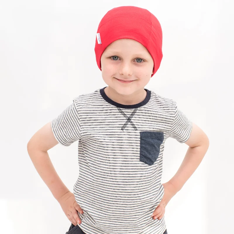 Team logo cap for loyal fan support -Red Boy Chemo Beanie Hat Unisex