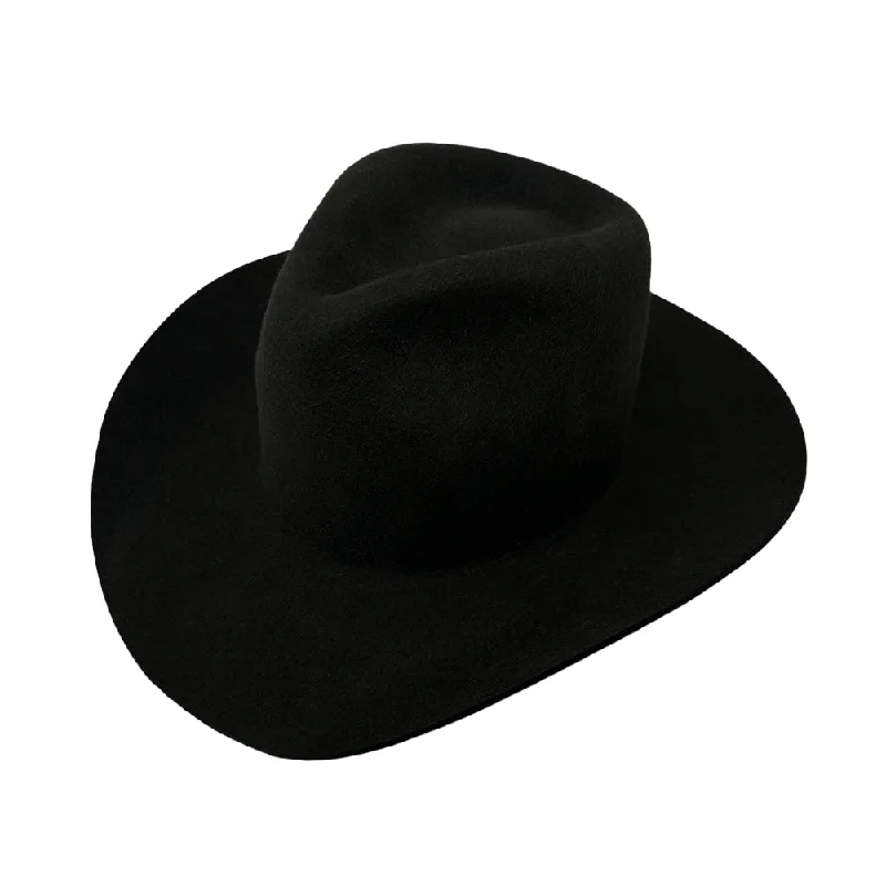 Lightweight wool felt hat for travel ease -Maverick Teardrop Black