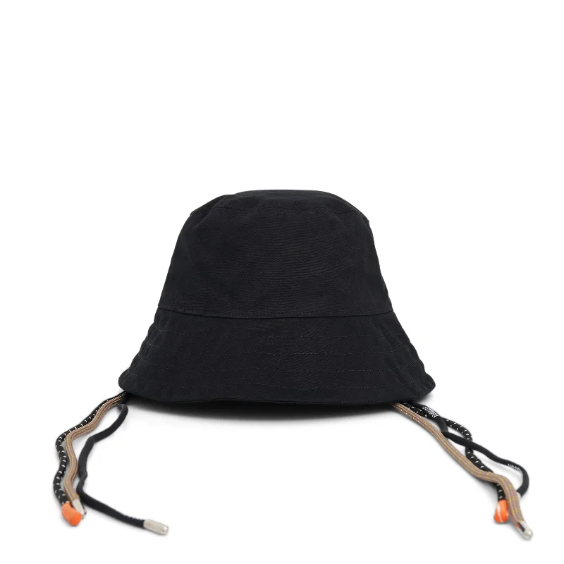 Tarnish Resistant Bucket Hat for Long -Multicord Bucket Hat Black