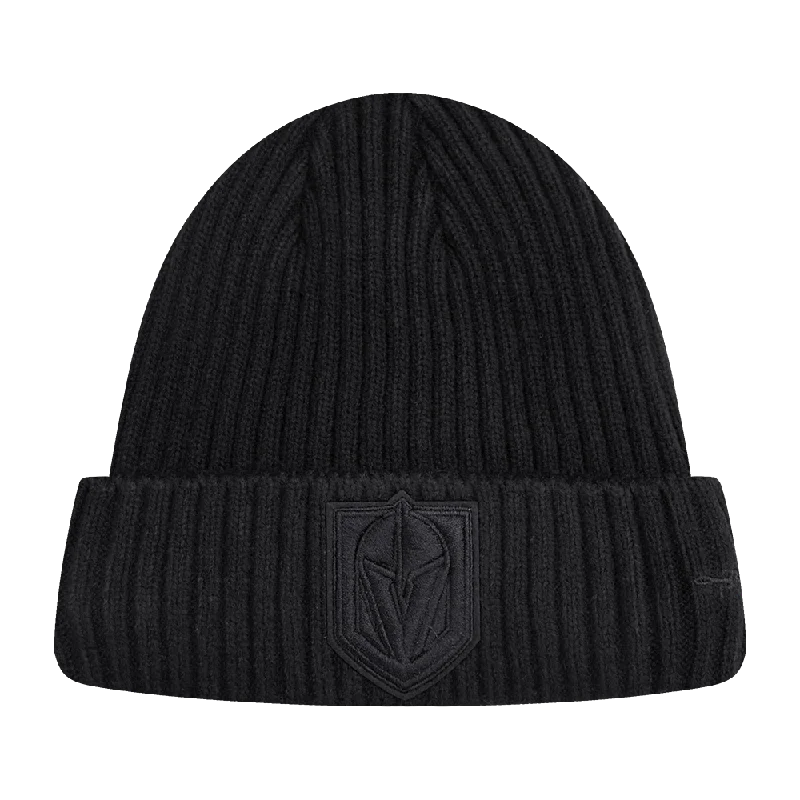 Sports team cap with bold logo front -NHL VEGAS GOLDEN KNIGHTS NEUTRAL BEANIE (BLACK)