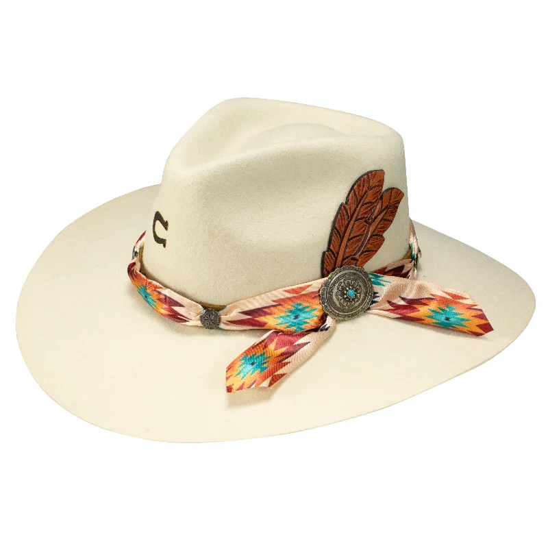 Breathable felt hat for summer festival fun -Charlie 1 Horse Navajo Hat