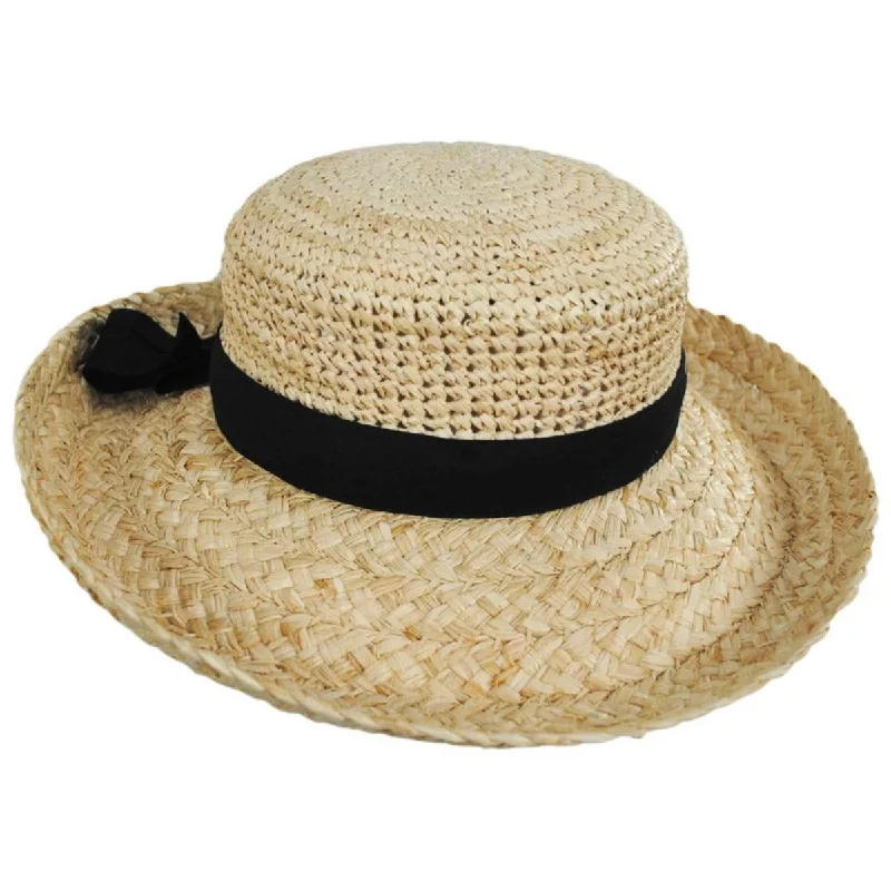 Straw sun hat for men with breathable fabric for warm-weather comfort -Rockport Raffia Big Brim Sun Hat