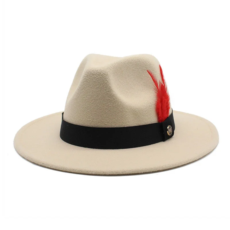 Breathable felt hat for all-season versatility -Killeen Feather Wool Fedora Hat