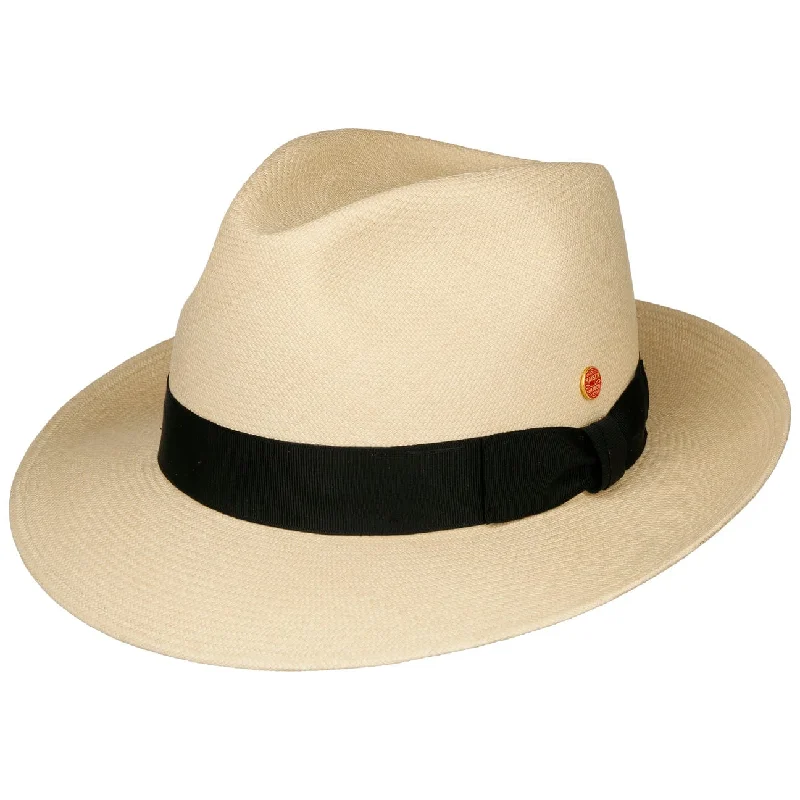 Stylish straw sun hat for women with a decorative bow for added elegance -William Panama Straw Hat by Mayser