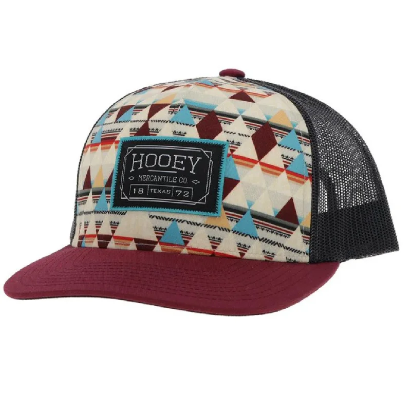 Faux Leather Baseball Cap for Cheap -Loop Hooey  White 5-Panel Trucker with Gold Black Rectangle Patch By Hooey 2402T-CRCH