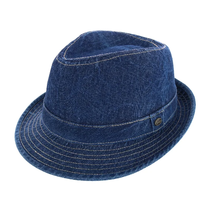 Classic wool felt hat for cold winter days -Epoch Hats Company Men's Cotton Denim Fedora Hat