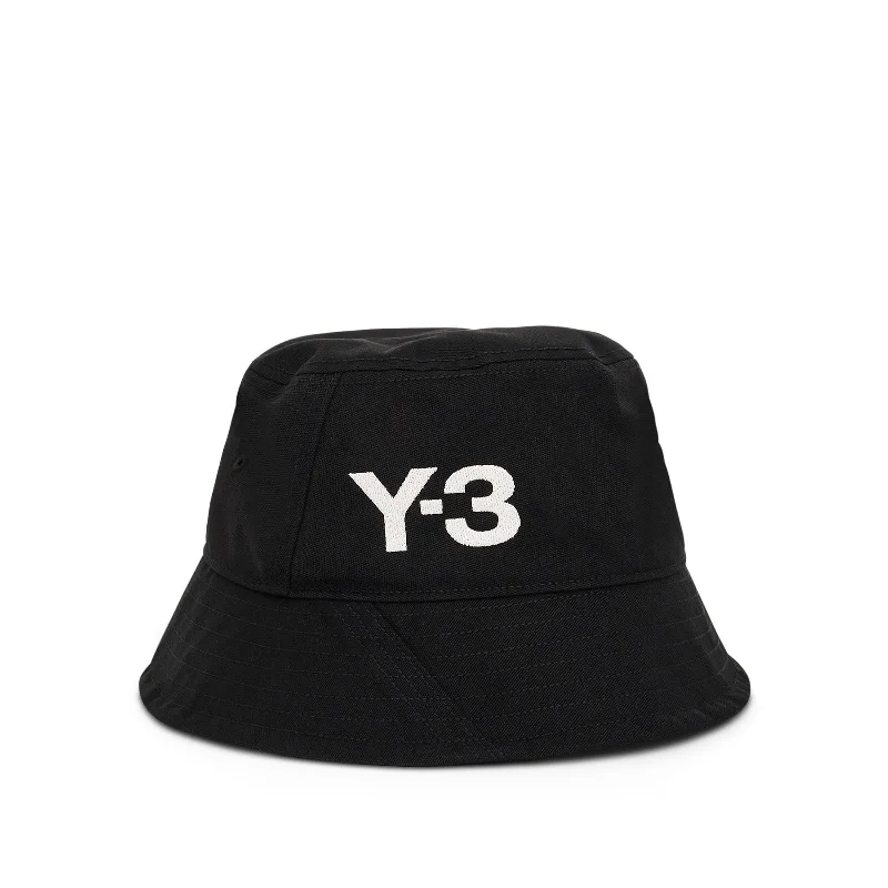 Adjustable Bucket Hat for Comfort -Y-3 StapleBucket Hat in Black