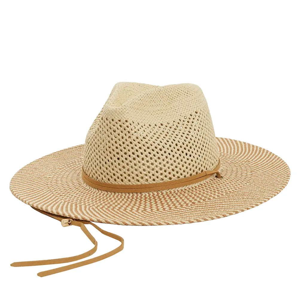 Stylish straw fedora hat for men with a sleek band design -Ezra | Mens Wide Brim Straw Sun Hat