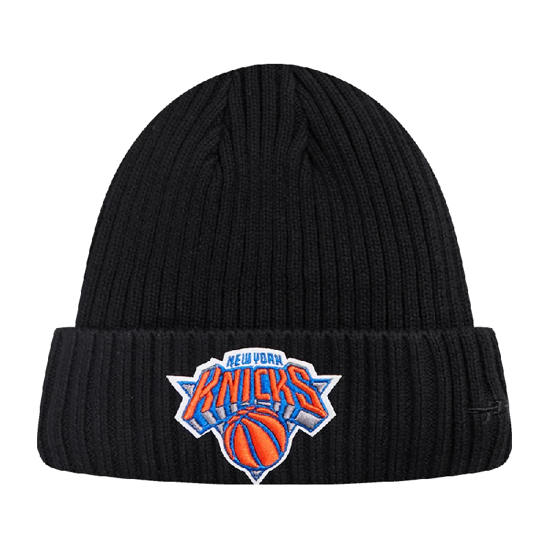 Wool trucker cap for warm stylish wear -NBA NEW YORK KNICKS KNIT BOX SET BEANIE (BLACK)