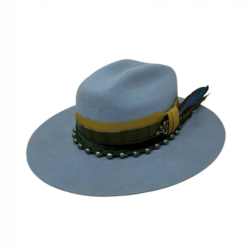 Elegant wool felt hat for special events -Blue Ivy