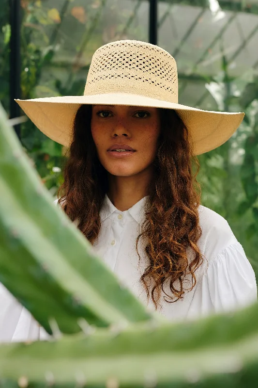 Elegant straw hat for women with ribbon detail and graceful finish -Banbury Open Weave Sun Hat