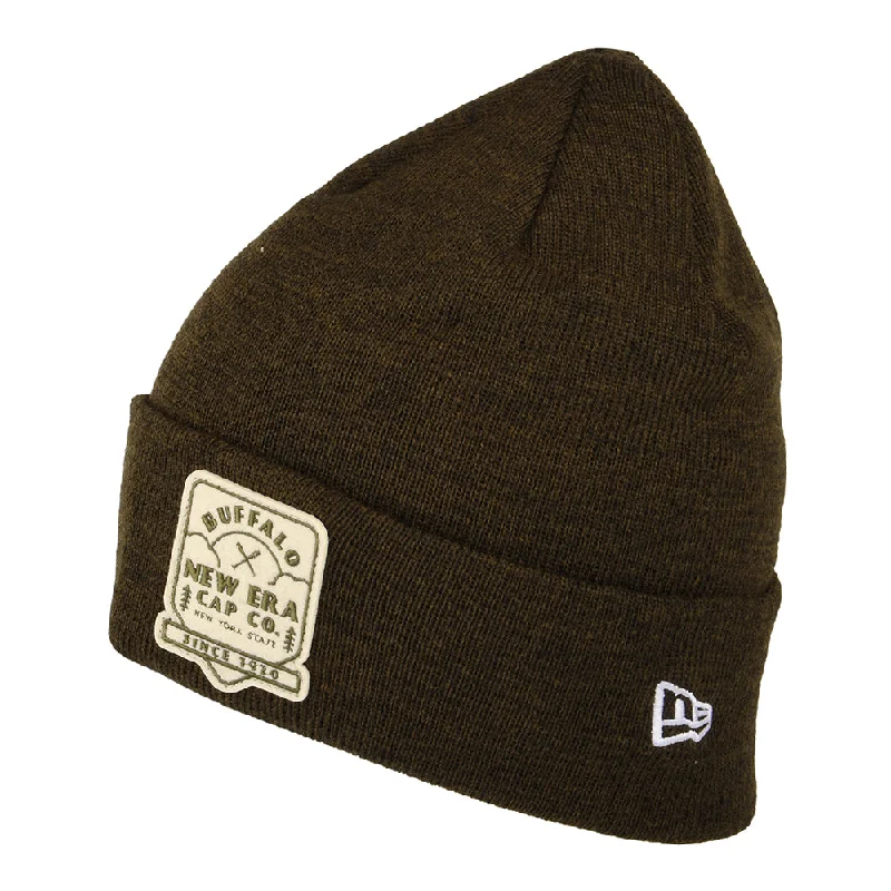 Sports cap with moisture-wicking fabric tech -New Era Polylana Cuffed Beanie Hat - Brown