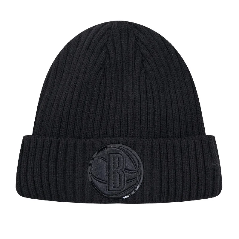 Lightweight running cap for marathon race days -NBA BROOKLYN NETS UNISEX CLASSIC 3BK BEANIE (TRIPLE BLACK)