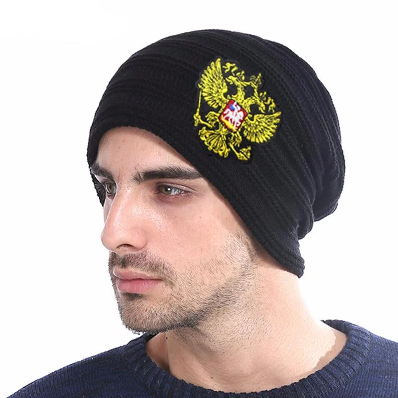 Soft cap for sensitive scalp comfort -Russian Emblem Skullies