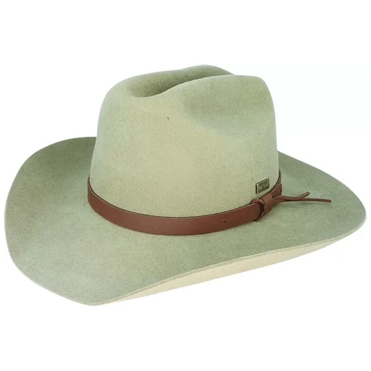 Vintage felt hat for retro fashion lovers -Flinders Cattleman Western Hat - Bran