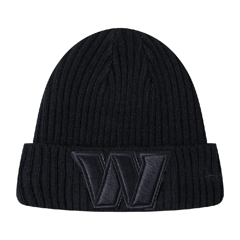 Vintage washed cap for faded cool look -NFL WASHINGTON COMMANDERS UNISEX CLASSIC 3BK BEANIE (TRIPLE BLACK)