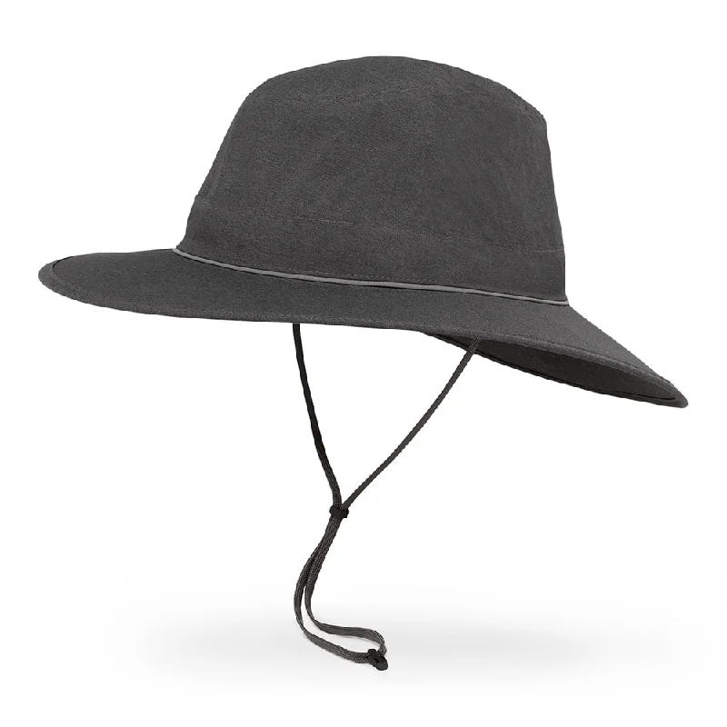 Fun and colorful straw hat for kids with playful designs for sunny days -Sunday Afternoons Hats Outback Storm Waterproof Sun Hat - Dark Grey