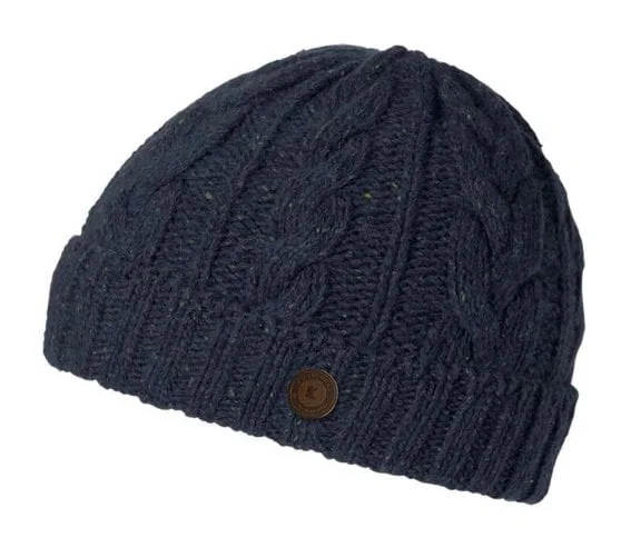 Classic cap with simple logo embroidery -Kooringal Mens Beanie Eddard - Navy