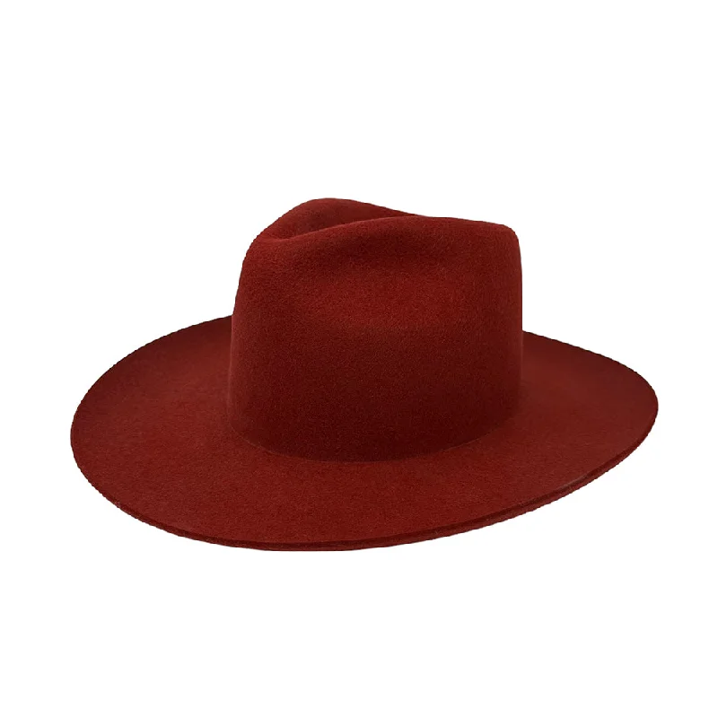 Breathable felt hat for summer festival fun -Maverick Cattleman's Crease Military Claret Red