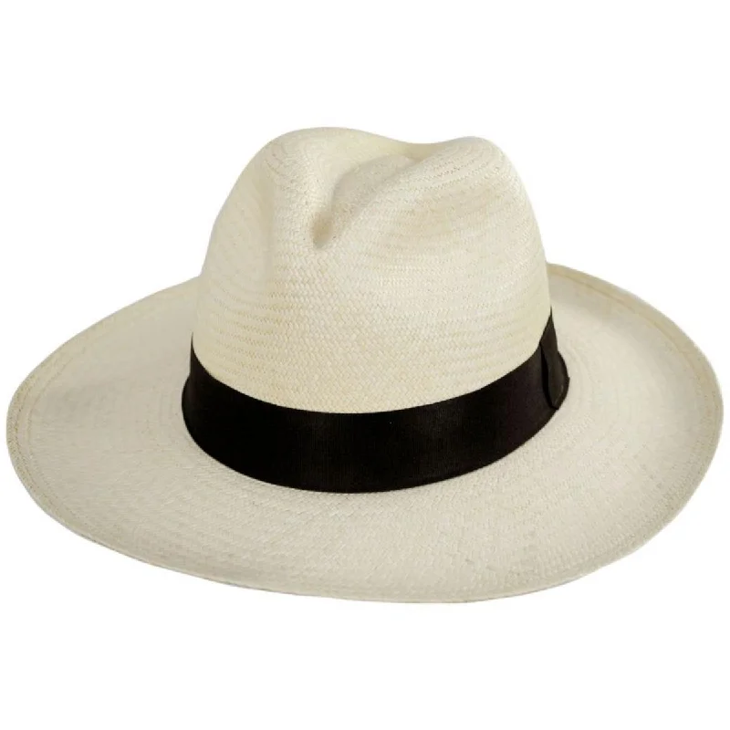 Affordable black felt hat for daily wear -Panama Straw Grade 10 Clasico Center Pinch Fedora Hat