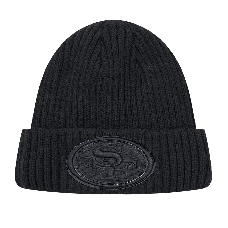 Cotton mesh cap for airy outdoor comfort -NFL SAN FRANCISCO 49ERS UNISEX CLASSIC 3BK BEANIE (TRIPLE BLACK)