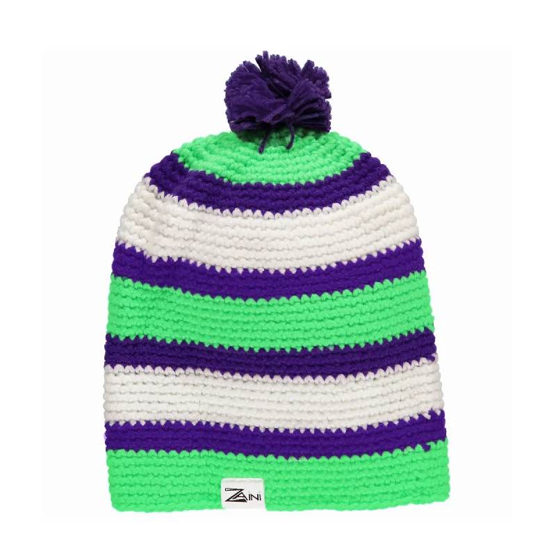 Retro striped cap for vintage sporty vibes -Falkland 'Fleece Lined' Beanie Bobble Hat