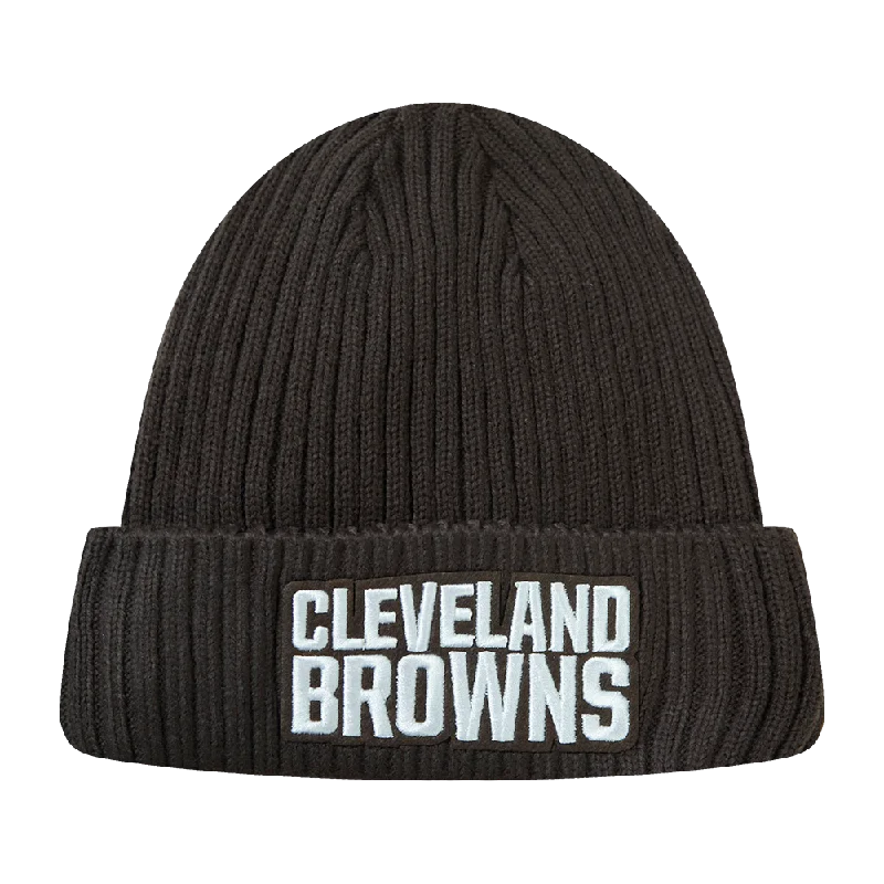 Graphic trucker cap for playful fashion flair -NFL CLEVELAND BROWNS CLASSIC CORE UNISEX BEANIE (BROWN)