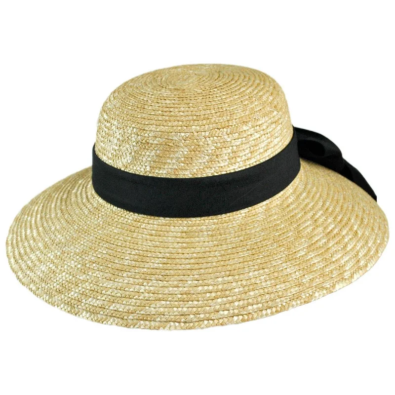 Classic woven straw hat for women with high-quality texture and design -Milan Straw Boater Sun Hat