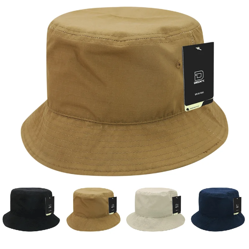 Fringed Bucket Hat for Edge -Decky 5301 - Relaxed Ripstop Bucket Hat